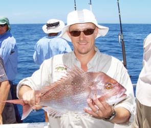 Peter Arch with one of many snapper caught on a lengthy offshore adventure to DI.